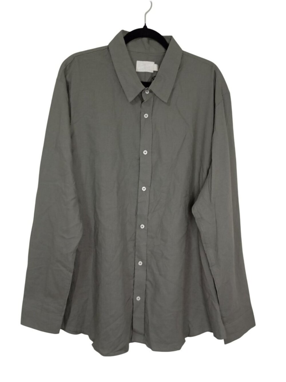 NWT Benny Gold Mens 3XL Basil Green Button-Up Linen Blend Shirt Long Sleeve